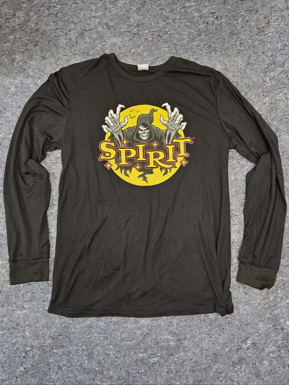 Spirit Black Long-Sleeve Tee with Yellow & Red Graphic Womens Medium